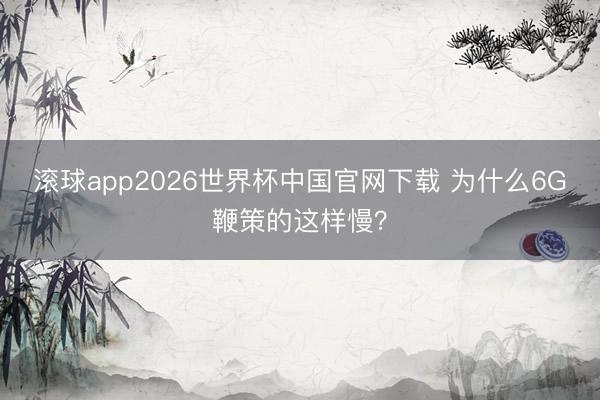 滚球app2026世界杯中国官网下载 为什么6G鞭策的这样慢？