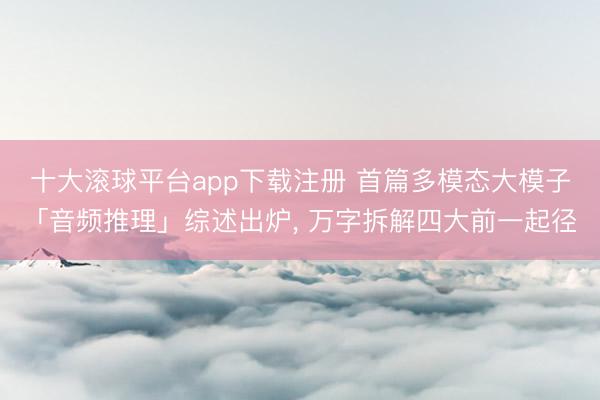 十大滚球平台app下载注册 首篇多模态大模子「音频推理」综述出炉, 万字拆解四大前一起径