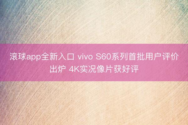 滚球app全新入口 vivo S60系列首批用户评价出炉 4K实况像片获好评