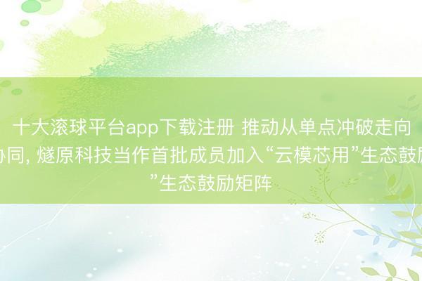 十大滚球平台app下载注册 推动从单点冲破走向全栈协同, 燧原科技当作首批成员加入“云模芯用”生态鼓励矩阵