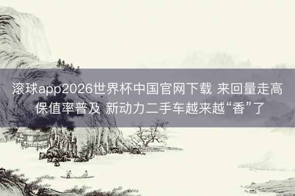 滚球app2026世界杯中国官网下载 来回量走高 保值率普及 新动力二手车越来越“香”了
