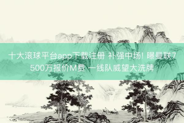 十大滚球平台app下载注册 补强中场! 曝曼联7500万报价M费 一线队威望大洗牌