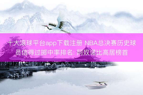 十大滚球平台app下载注册 NBA总决赛历史球员信得过掷中率排名: 阿奴诺比高居榜首