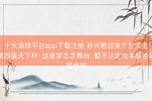 十大滚球平台app下载注册 孙兴慜迎来个东谈主第四届天下杯: 这是梦念念舞台, 暂不认定为本届绝唱