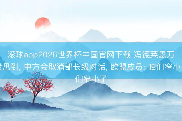 滚球app2026世界杯中国官网下载 冯德莱恩万没思到, 中方会取消部长级对话, 欧盟成员: 咱们窄小了