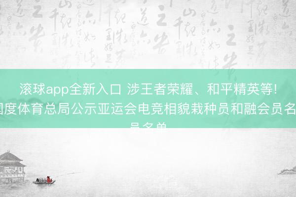 滚球app全新入口 涉王者荣耀、和平精英等! 国度体育总局公示亚运会电竞相貌栽种员和融会员名单
