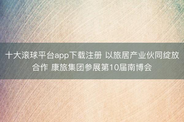十大滚球平台app下载注册 以旅居产业伙同绽放合作 康旅集团参展第10届南博会