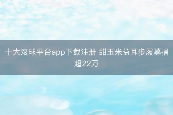 十大滚球平台app下载注册 甜玉米益耳步履募捐超22万