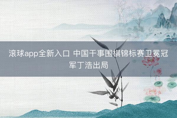 滚球app全新入口 中国干事围棋锦标赛卫冕冠军丁浩出局
