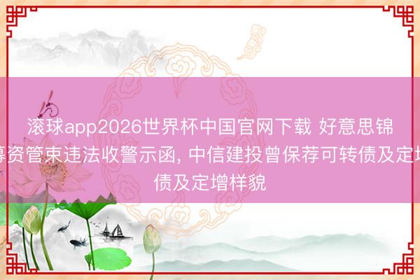 滚球app2026世界杯中国官网下载 好意思锦动力募资管束违法收警示函, 中信建投曾保荐可转债及定增样貌