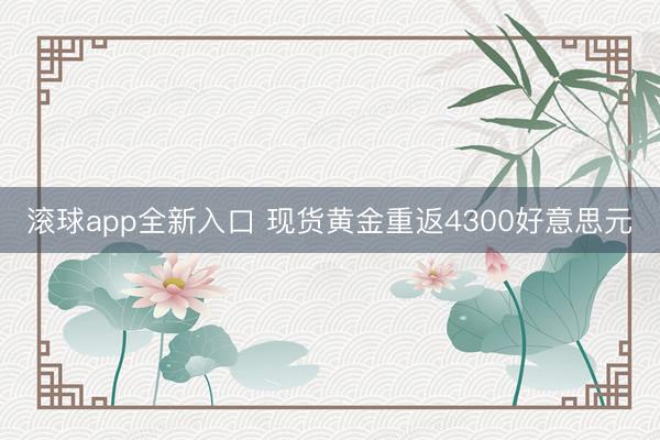 滚球app全新入口 现货黄金重返4300好意思元