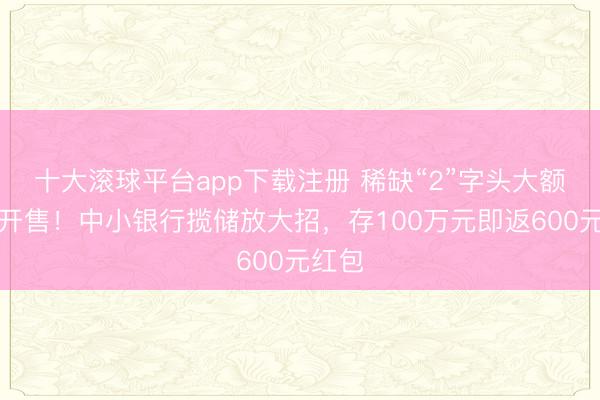 十大滚球平台app下载注册 稀缺“2”字头大额存单开售！中小银行揽储放大招，存100万元即返600元红包